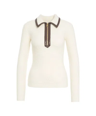 Elisabetta Franchi Knit Sweater With Polo Collar In Multi