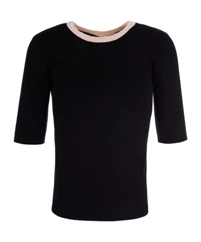 Elisabetta Franchi Knit Top In Black