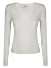 Elisabetta Franchi Knit Top With Classic Crew Neckline In White