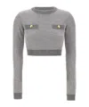 Elisabetta Franchi Sequinned Knitted Sweater In Gray