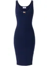 Elisabetta Franchi Knit Tulle Dress In Blau