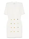 Elisabetta Franchi Knitted Coat Dress In White