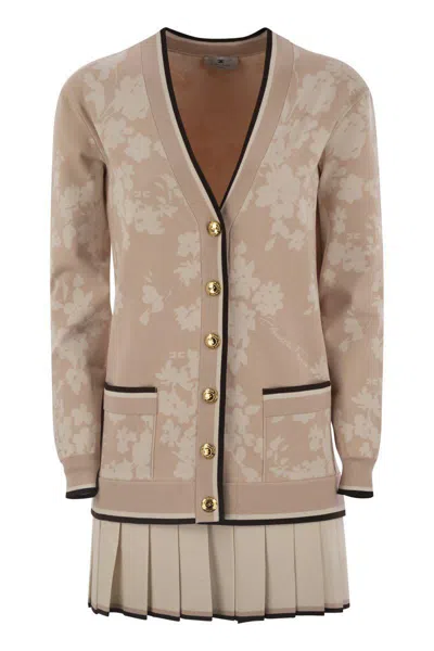 Elisabetta Franchi Knitted Dress In Nude