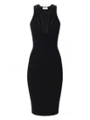 Elisabetta Franchi Dress In Knit Fabric With Crossover Laces In Black