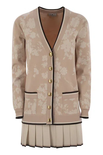 ELISABETTA FRANCHI ELISABETTA FRANCHI KNITTED DRESS IN FLORAL JACQUARD
