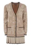 Elisabetta Franchi Knitted Dress In Nude/butter