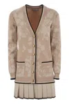 Elisabetta Franchi Knitted Dress In Nude/butter