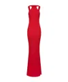 Elisabetta Franchi Red Halterneck Sleeveless Dress In Red