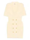 Elisabetta Franchi V-neck Knitted Dress In Yellow