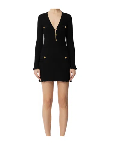 Elisabetta Franchi Knitted Fabric Dress In Black