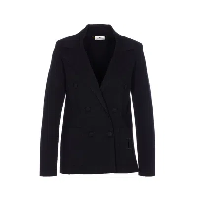 ELISABETTA FRANCHI KNITTED LOGO JACKET