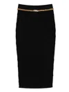Elisabetta Franchi Chain-embellished Geometric Midi Skirt In Black