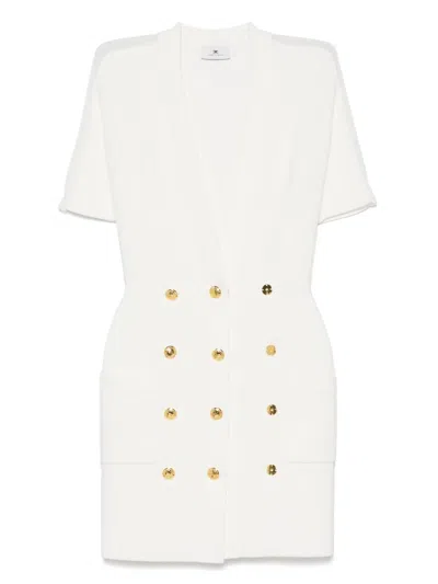 Elisabetta Franchi Knitted Mini Dres In White