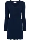 Elisabetta Franchi Knitted Mini Dress In Blue