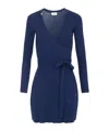 Elisabetta Franchi Knitted Mini Dress In Blue