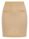 Elisabetta Franchi Knitted Mini Skirt With Sequins Clothing In Gold