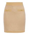 Elisabetta Franchi Knitted Mini Skirt With Sequins Clothing In Gold