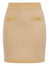 Elisabetta Franchi Knitted Mini Skirt With Sequins Clothing In Brown