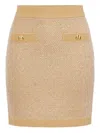 Elisabetta Franchi Knitted Mini Skirt With Sequins Clothing In Gold