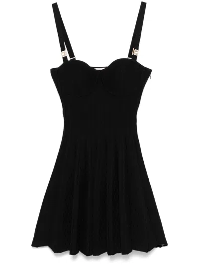 ELISABETTA FRANCHI KNITTED PLEATED DRESS