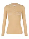 Elisabetta Franchi Knitted Polo Shirt In Neutral