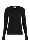 Elisabetta Franchi Knitted Silk And Viscose Top In Black