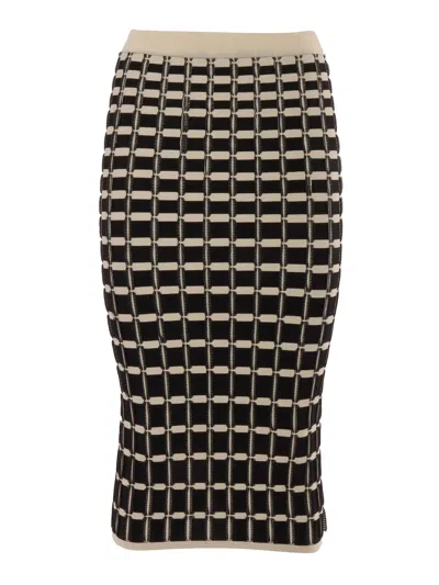 Elisabetta Franchi Knitted Skirt In Black