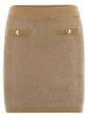 Elisabetta Franchi Knitted Skirt With Sequins In Multi