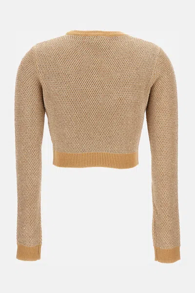 Elisabetta Franchi Knitted Sweater In Gold