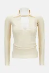 Elisabetta Franchi Chain-detail Ribbed Sweater In Neutral