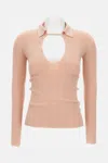 Elisabetta Franchi Ribbed Polo-neck Sweater