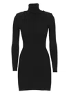 Elisabetta Franchi Knitted Long-sleeve Minidress In Black
