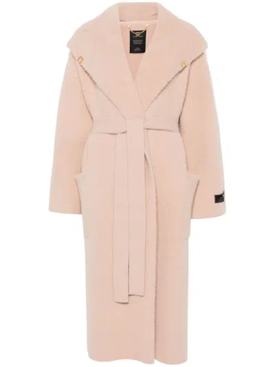 Elisabetta Franchi Butter Belted Coat In Neutral