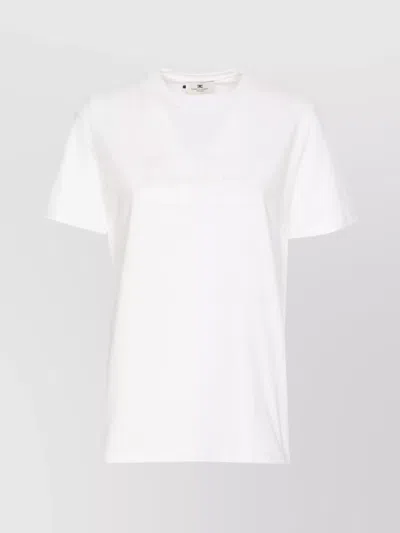 Elisabetta Franchi Knitwear Crew Neck Embroidered Short Sleeves In White
