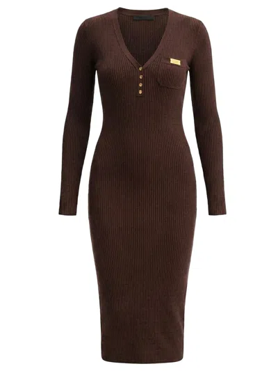 Elisabetta Franchi Knitwear Dress In Brown