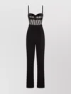 Elisabetta Franchi Knitwear With Belted Waist And Structured Cups In Black