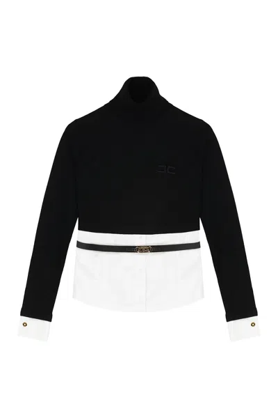 Elisabetta Franchi Knitwork Turtleneck Sweater In Black