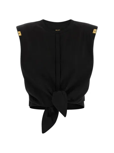 Elisabetta Franchi Knot-detail Tank Top In Black