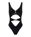 Elisabetta Franchi Knot Detailed Cut-out Swimsuit In Black