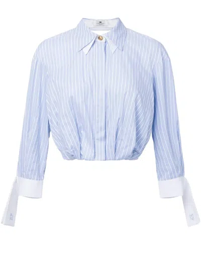 Elisabetta Franchi Knot-fastening Shirt In Blue