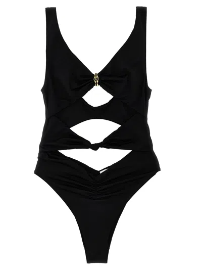 ELISABETTA FRANCHI KNOT ONE-PIECE SWIMSUIT BEACHWEAR BLACK