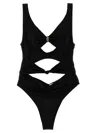 Elisabetta Franchi Knotted Cut-out High-leg Swimsuit In Black