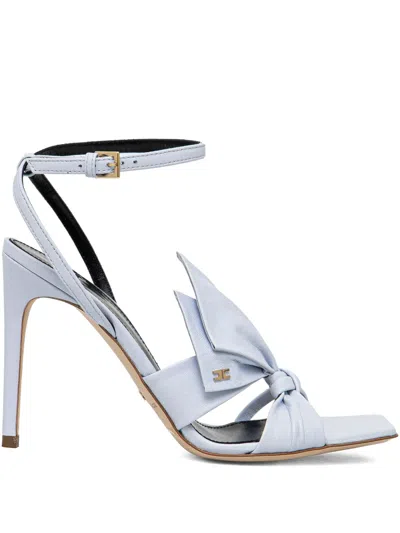 Elisabetta Franchi Knotted Bow-detail Stiletto Sandals In Blue