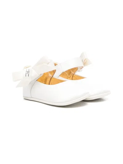 Elisabetta Franchi La Mia Bambina Babies' Bow-detail Ballet Flats In White