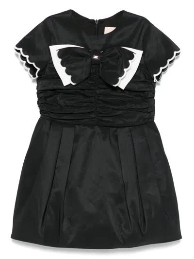 Elisabetta Franchi La Mia Bambina Kids' Bow-detail Dress In Black