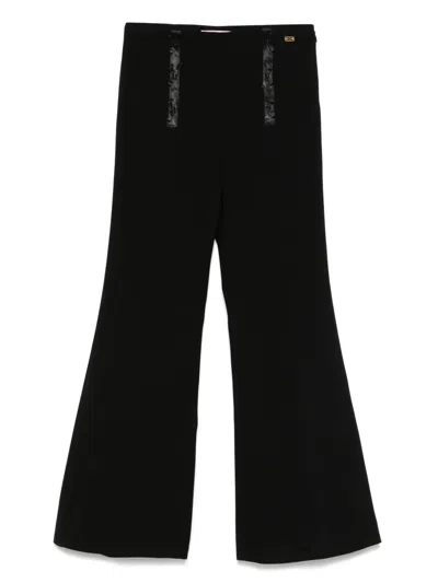 Elisabetta Franchi La Mia Bambina Kids' Bow-detail Flared Trousers In Black