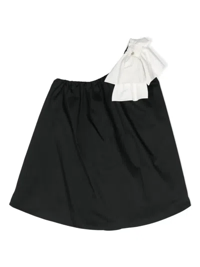 Elisabetta Franchi La Mia Bambina Kids' Bow-detail Party Dress In Black