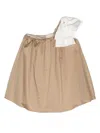Elisabetta Franchi La Mia Bambina Bow-detail Party Dress In Neutrals