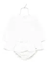Elisabetta Franchi La Mia Bambina Bow-detail Ruffled Dress In White