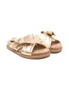 Elisabetta Franchi La Mia Bambina Bow-detail Sandals In 金色